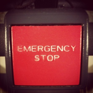 loopband stopknop emergency