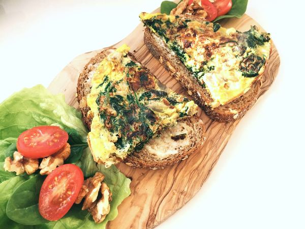 spinazie omelet lunch noten