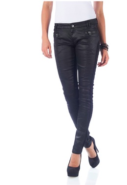leather look jeans