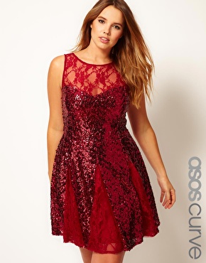 ASOS red dress lace