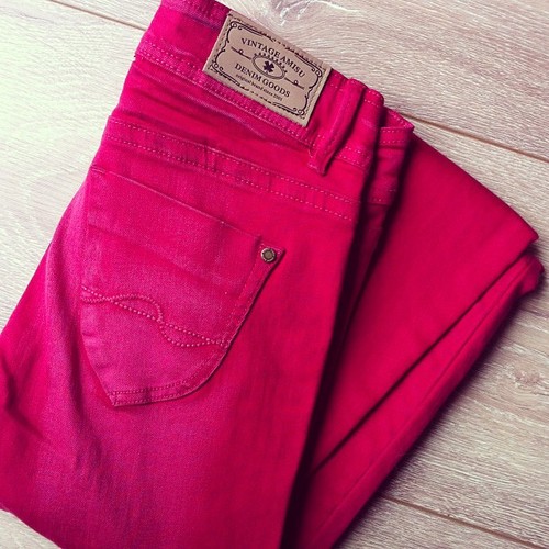 new yorker skinny jeans rood vintage