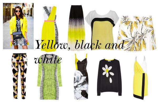 geel, zwart en wit