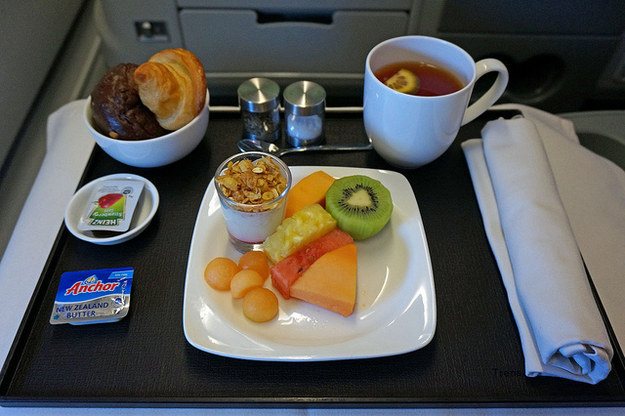 eten in het vliegtuig