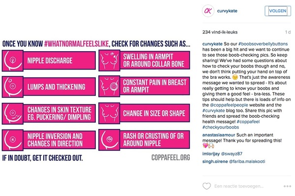  Curvy Kate has long been affiliated with U.K. charity CoppaFeel!, which aims to keep women informed about their breast health and raise awareness about breast cancer.